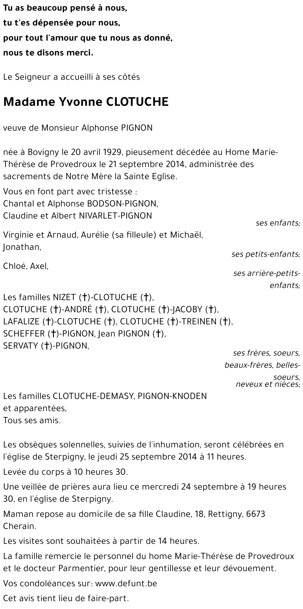 Yvonne Clotuche