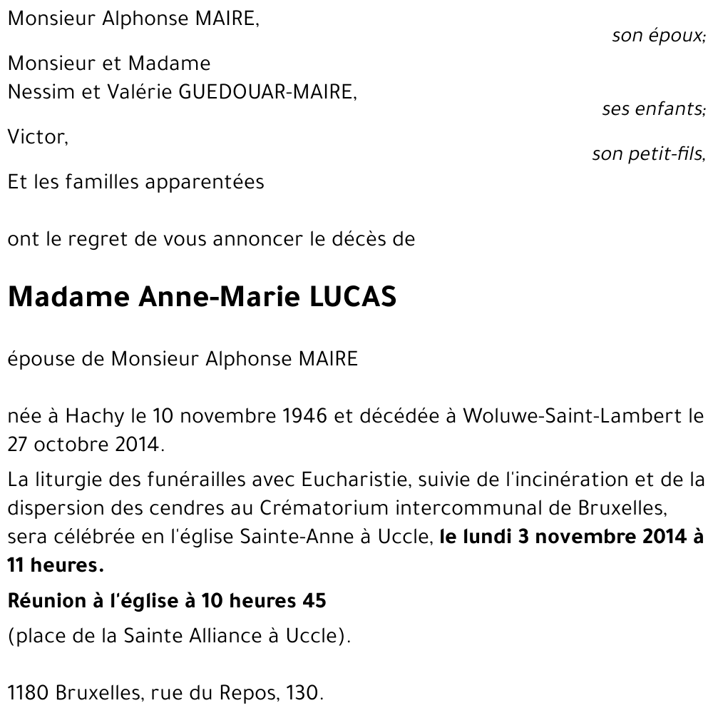 Anne-Marie LUCAS