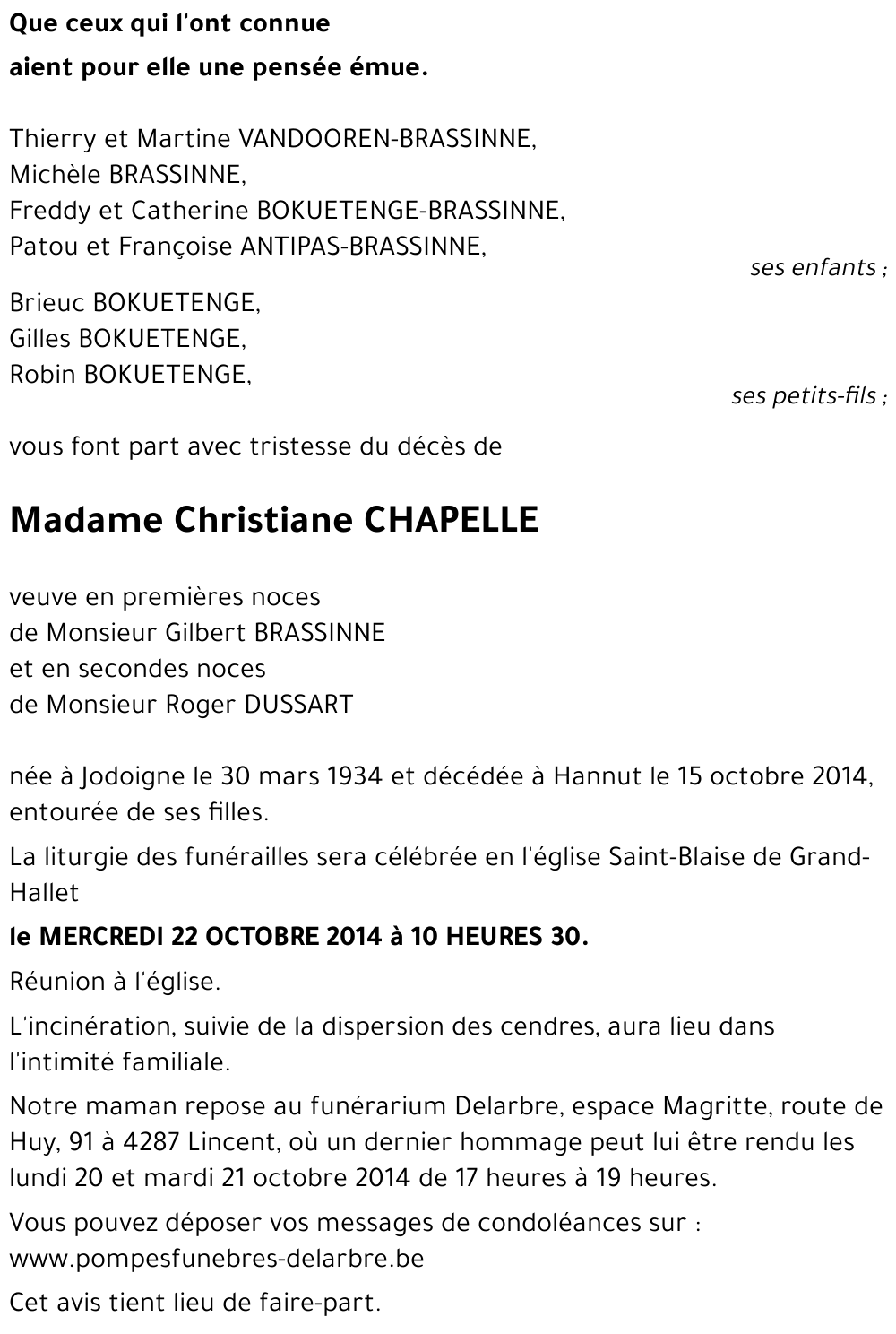 Christiane CHAPELLE