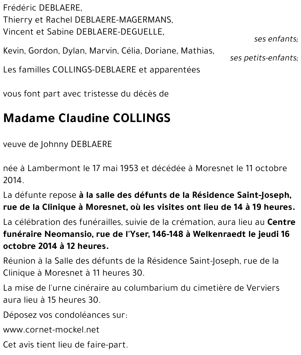 Claudine COLLINGS