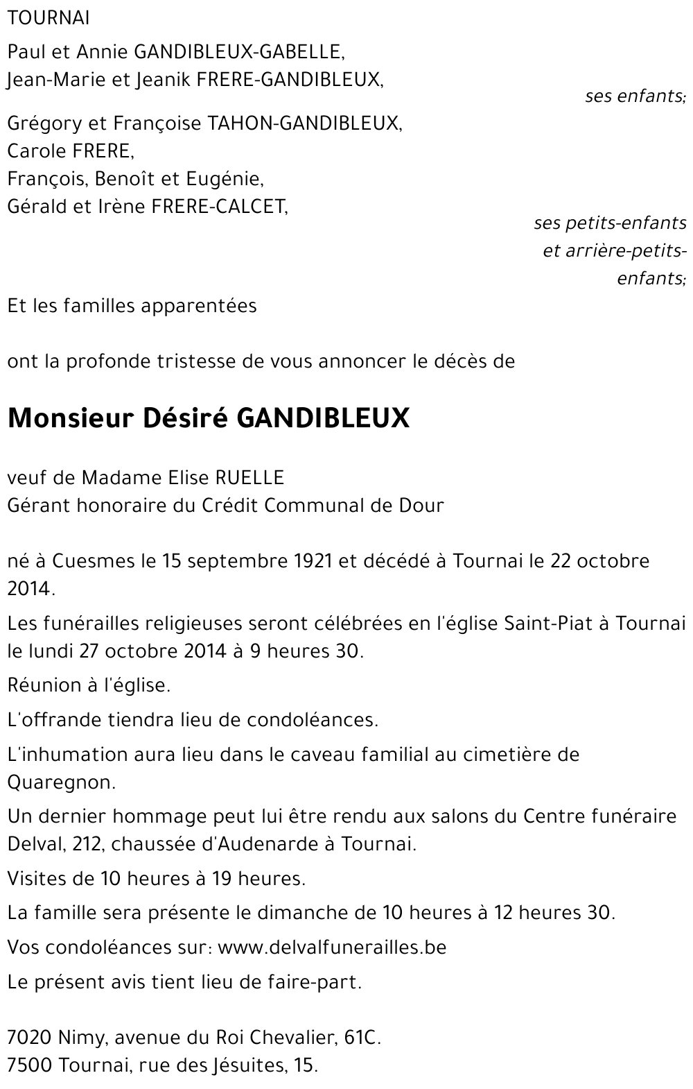 Désiré GANDIBLEUX