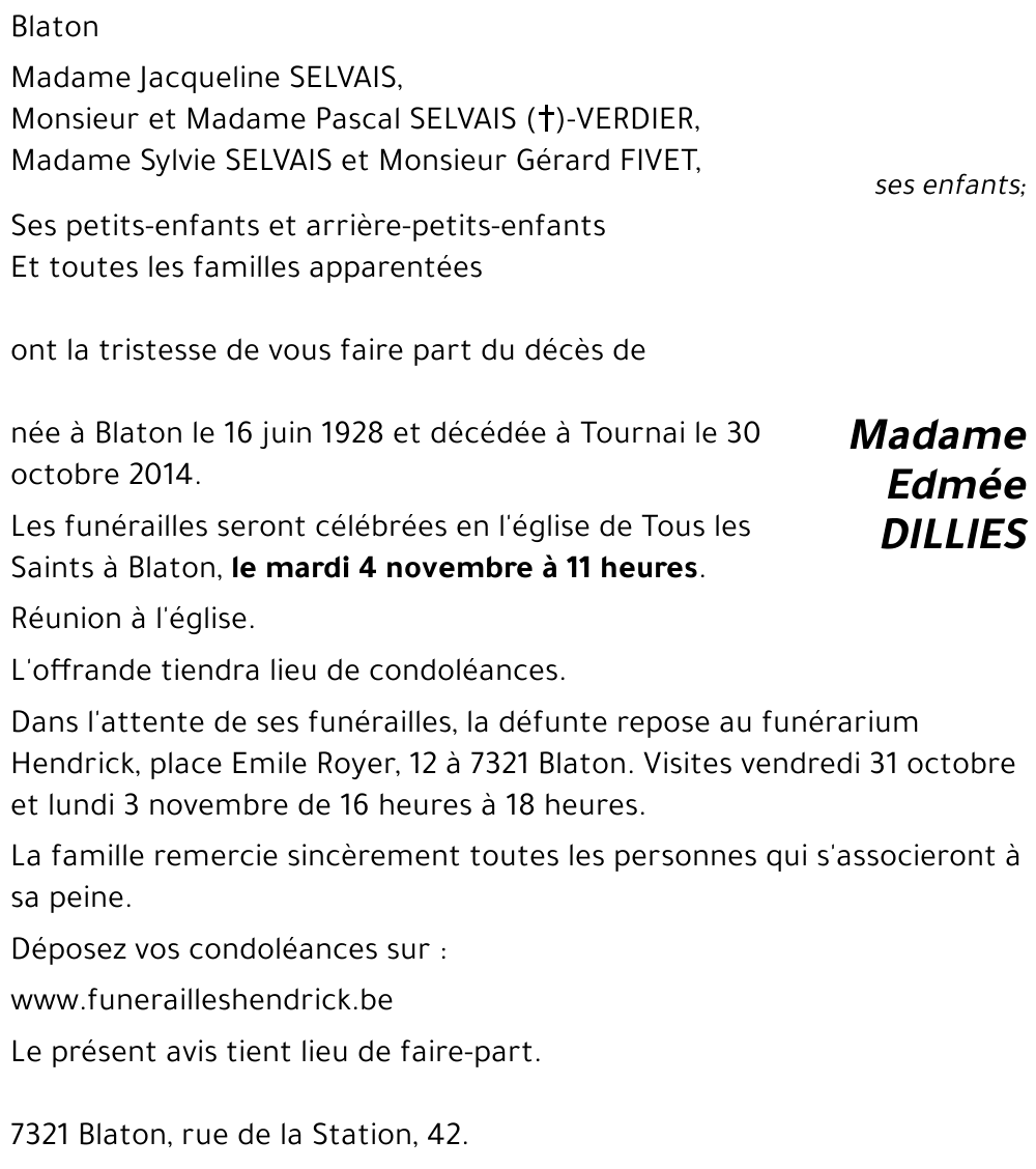 Edmée DILLIES