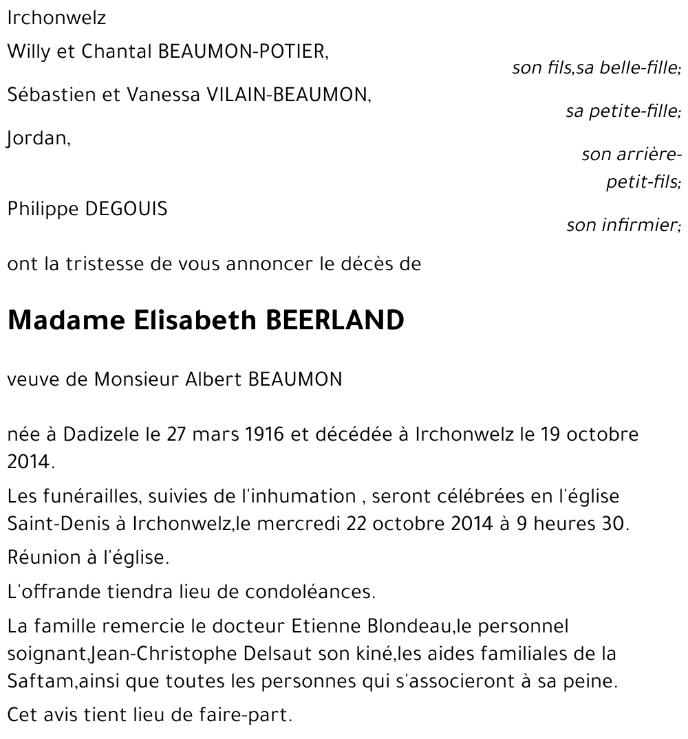 Elisabeth BEERLAND