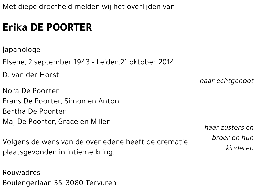 Erika DE POORTER