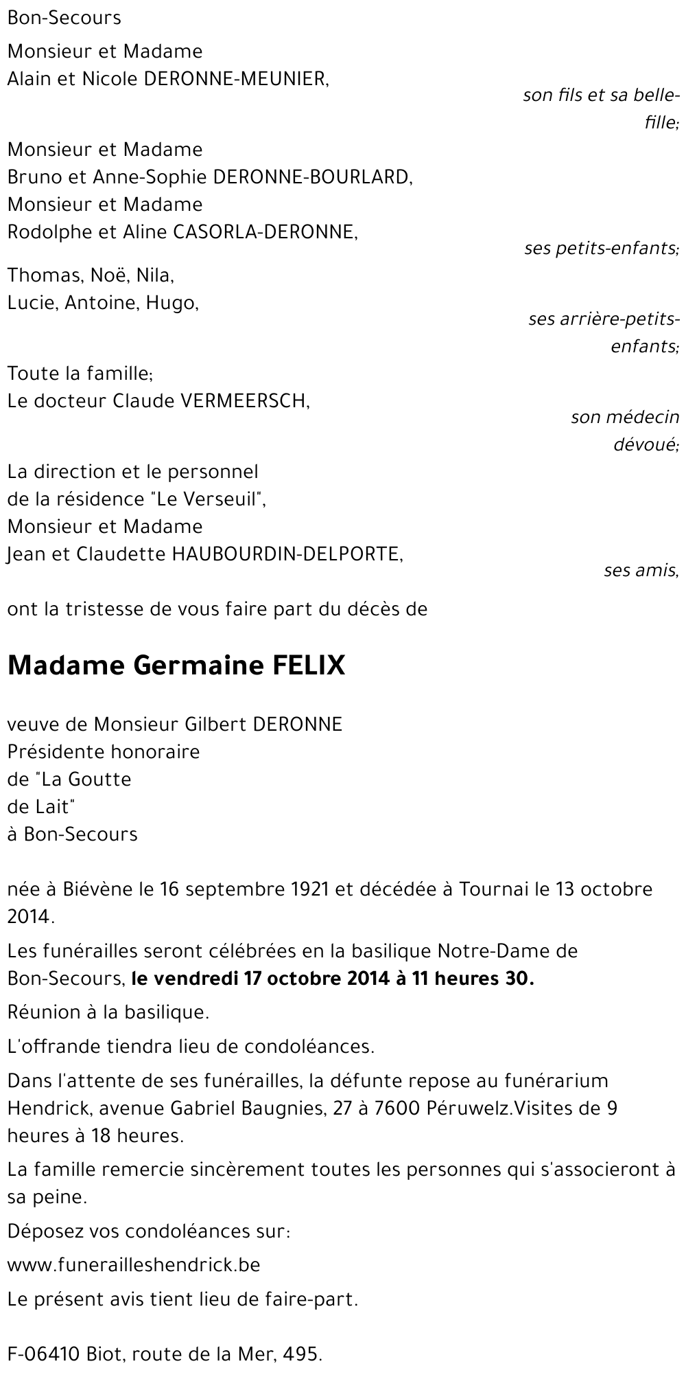Germaine FELIX
