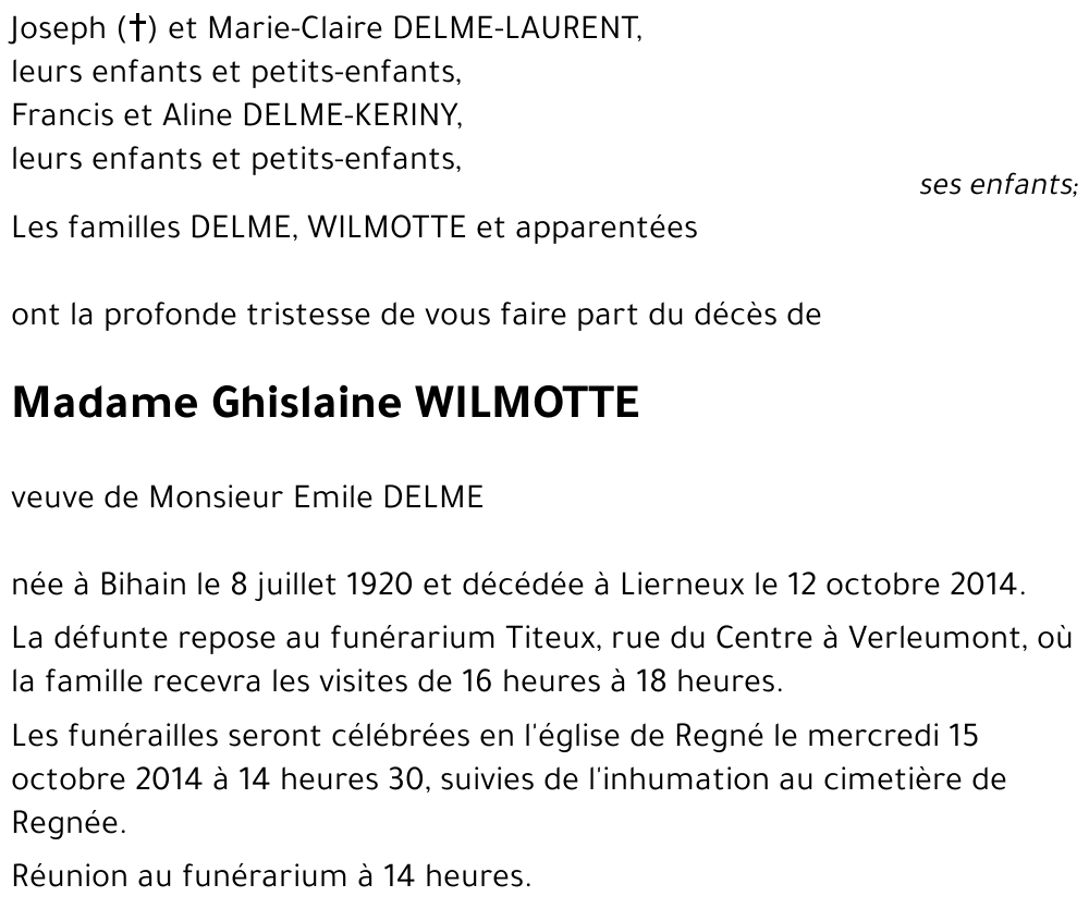 Ghislaine WILMOTTE