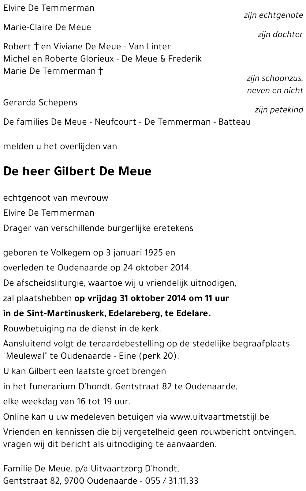 Gilbert De Meue