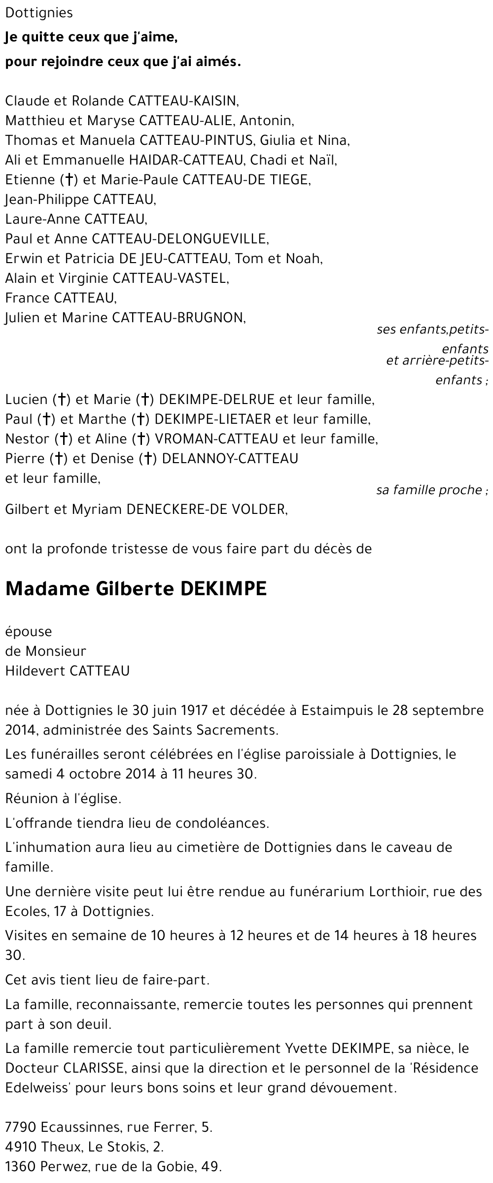 Gilberte DEKIMPE