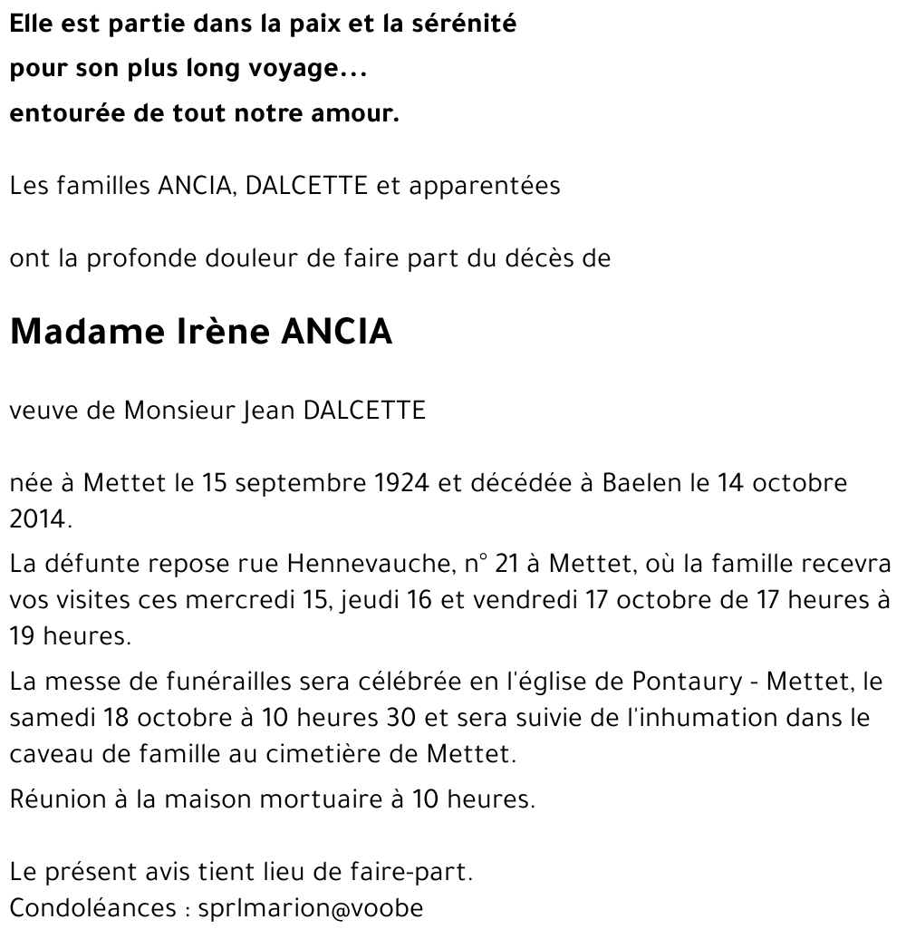 Irène ANCIA