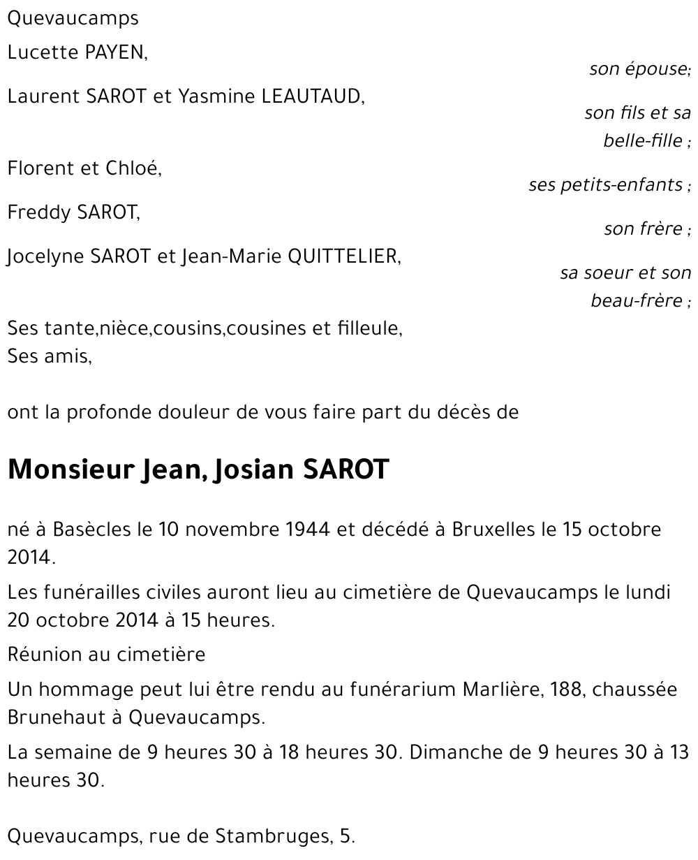 Jean , Josian Sarot