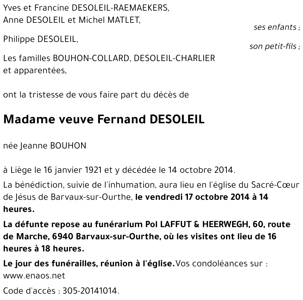 Jeanne BOUHON