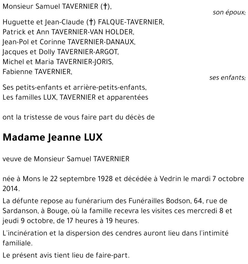 Jeanne LUX