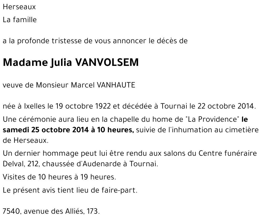 Julia VANVOLSEM