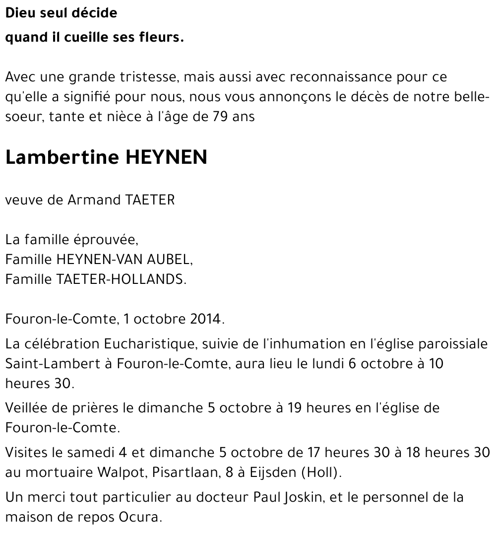 Lambertine HEYNEN