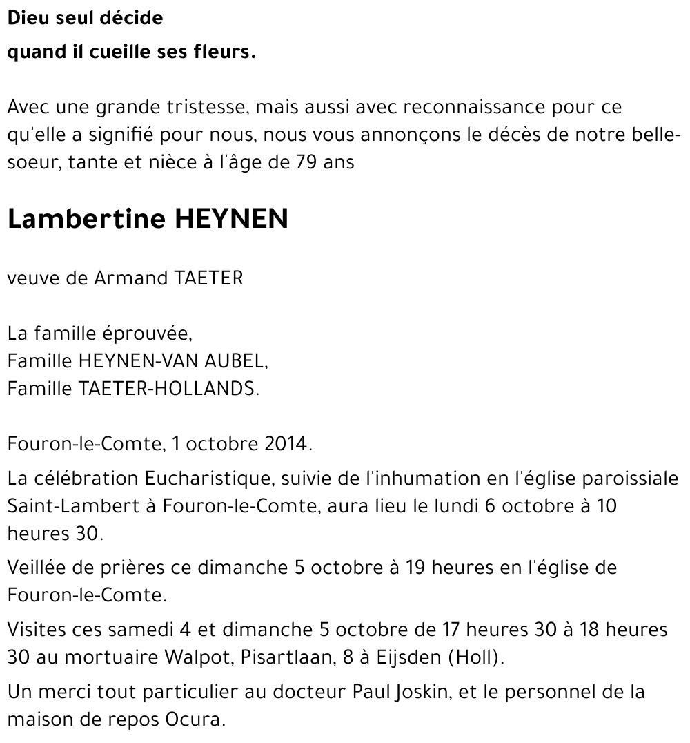 Lambertine HEYNEN