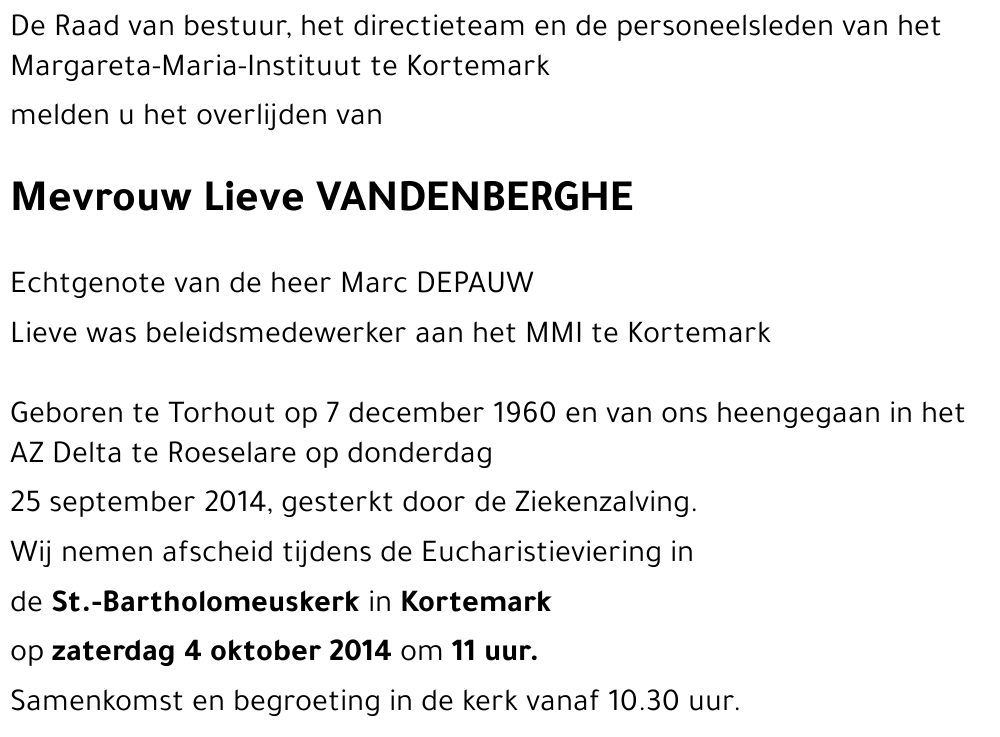 Lieve Vandenberghe