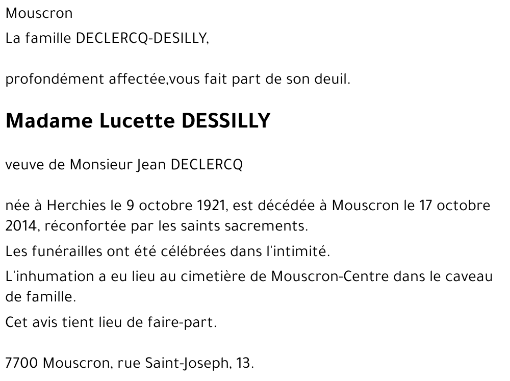 Lucette DESSILLY