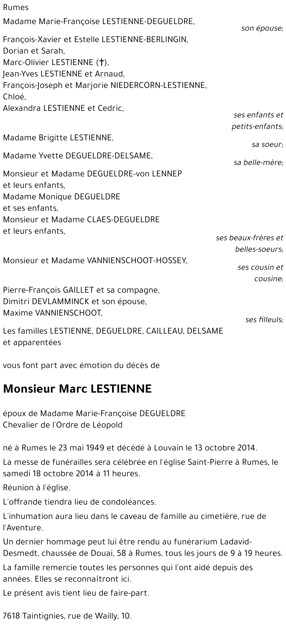 Marc LESTIENNE