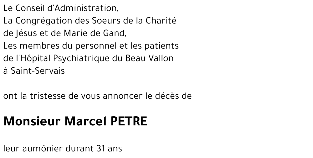 Marcel PETRE