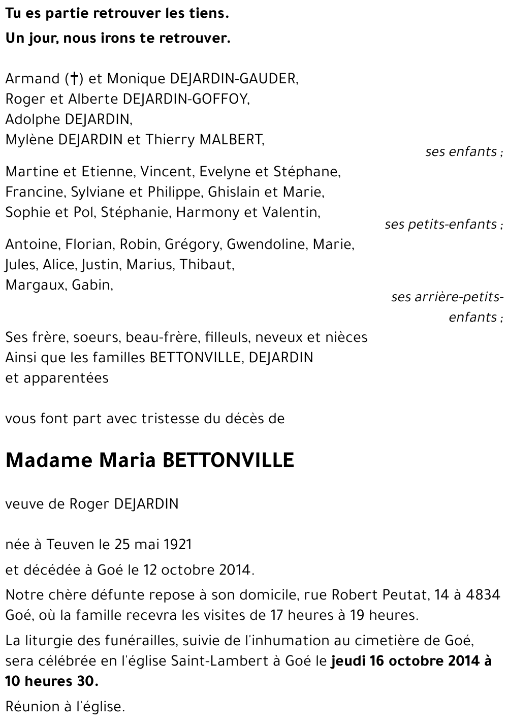 Maria BETTONVILLE
