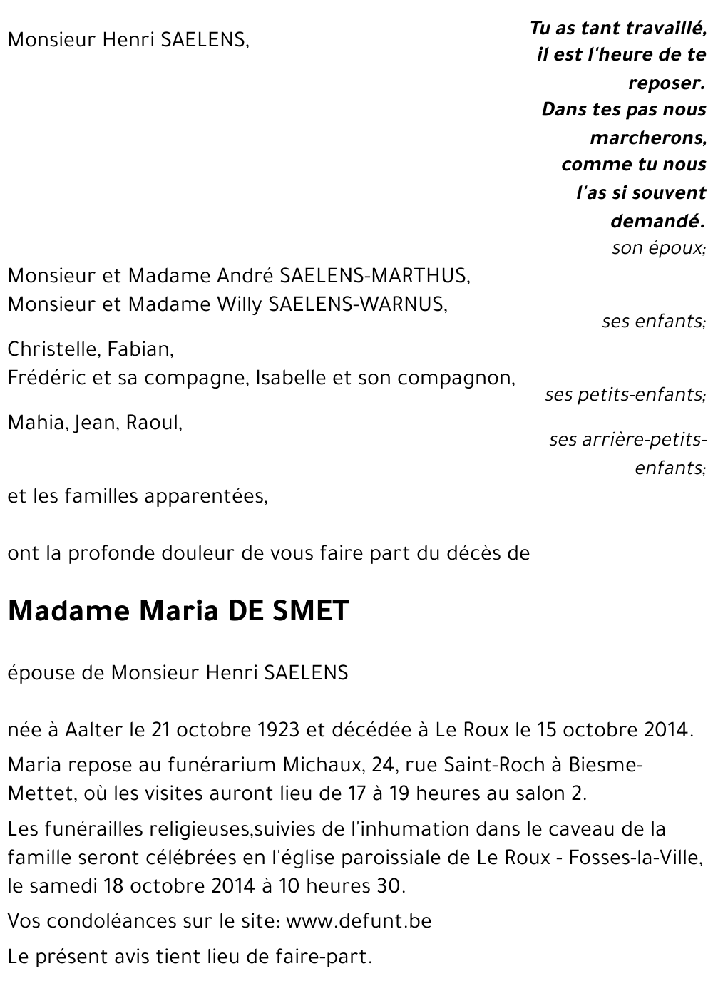 Maria DE SMET