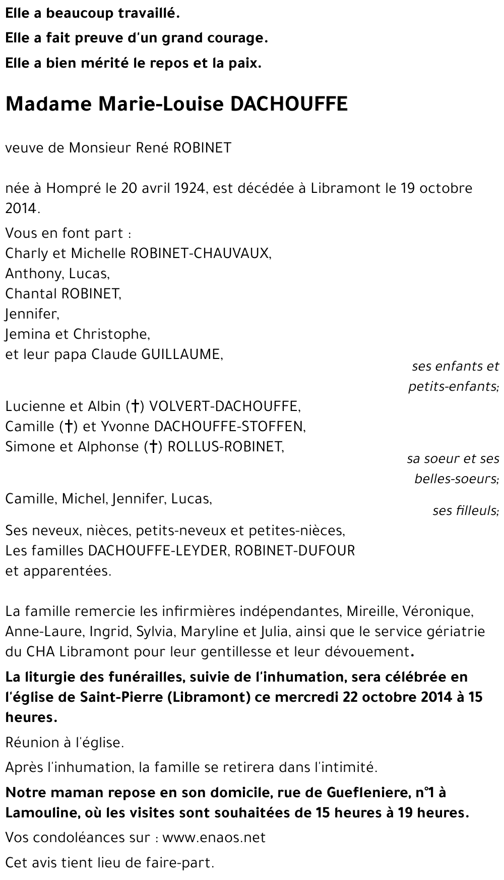 Marie-Louise DACHOUFFE
