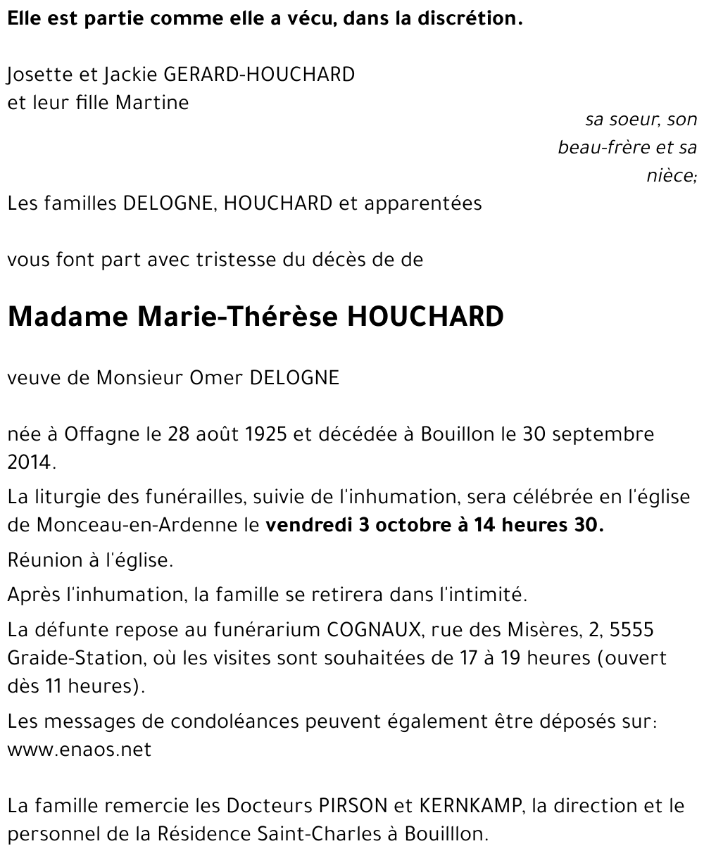 Marie-Thérèse HOUCHARD