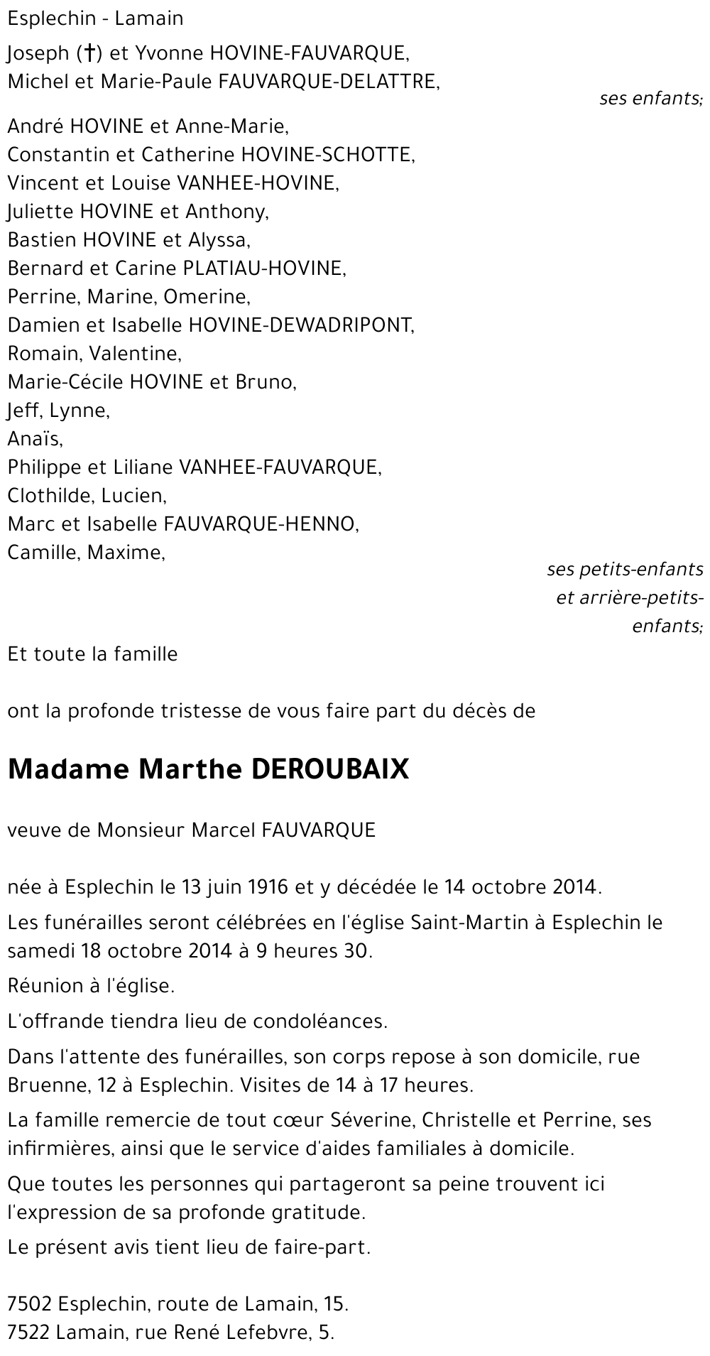 Marthe DEROUBAIX