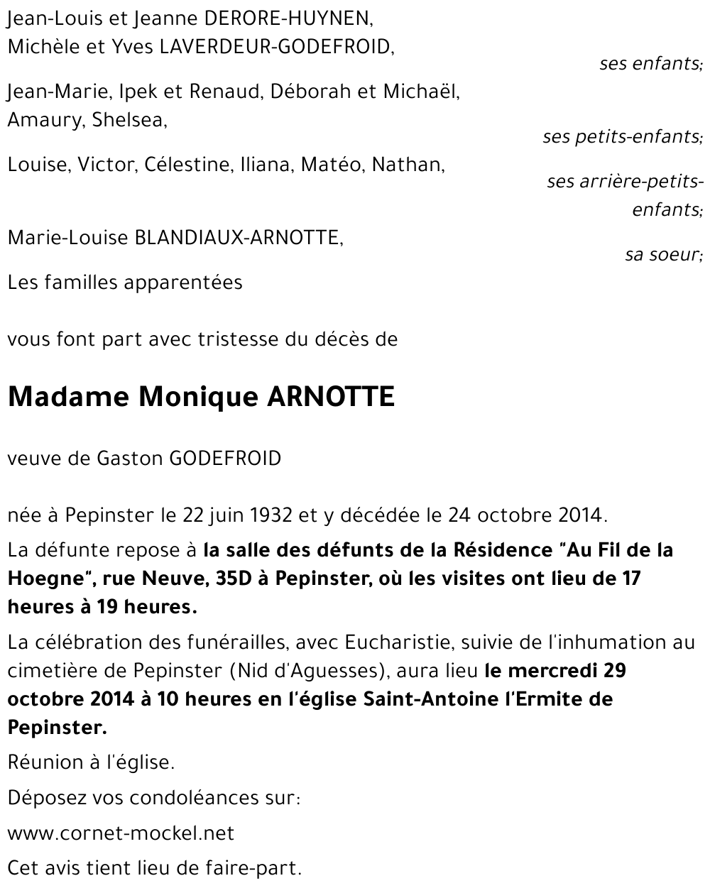 Monique ARNOTTE