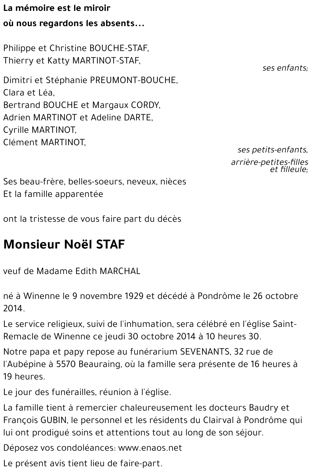 Noël STAF