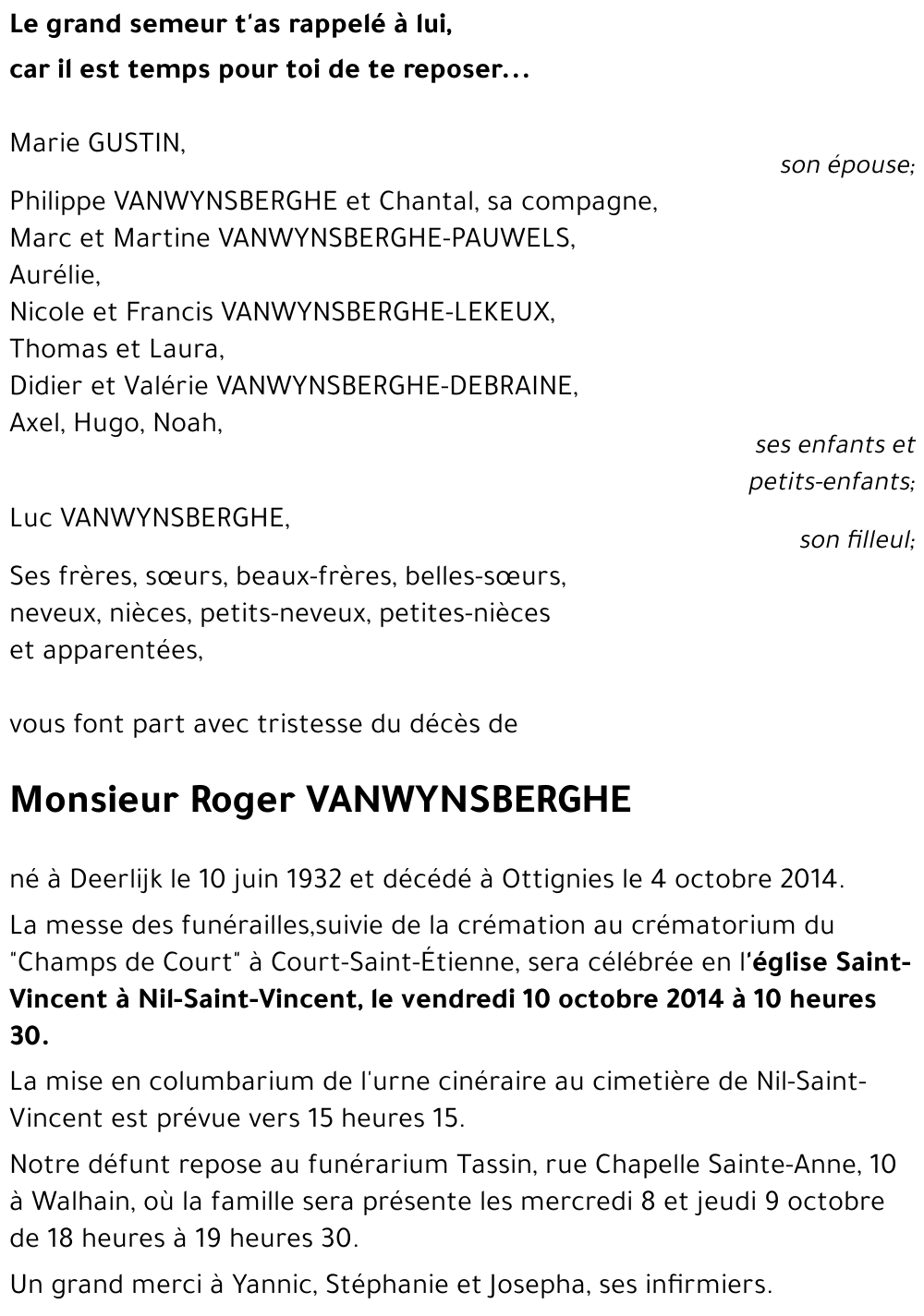Roger VANWYNSBERGHE