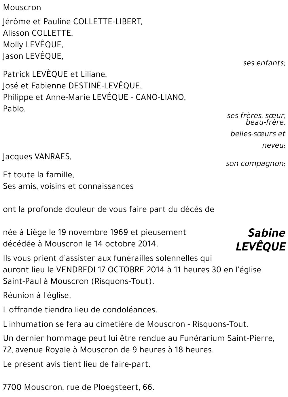 Sabine LEVÊQUE