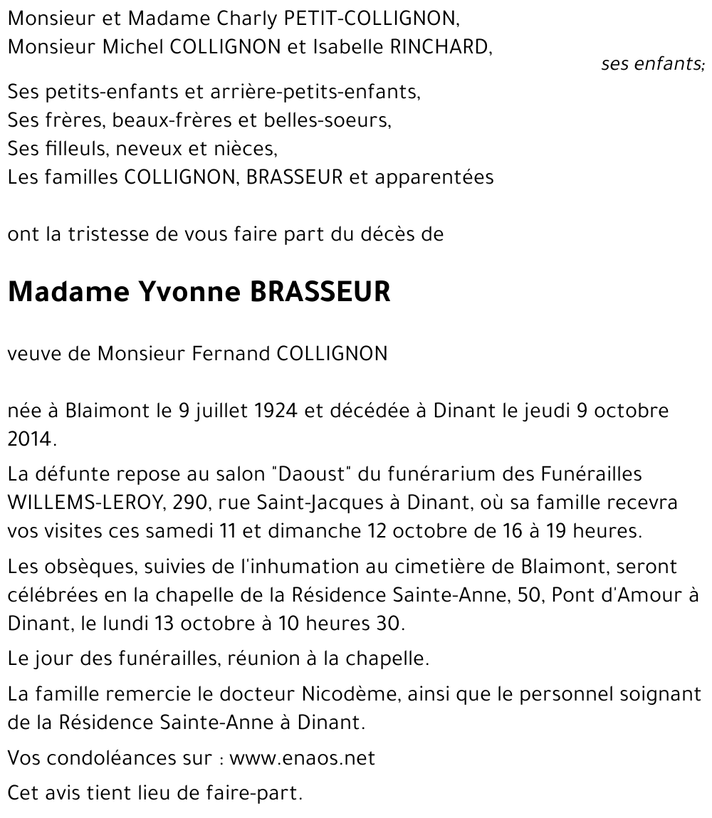 Yvonne BRASSEUR