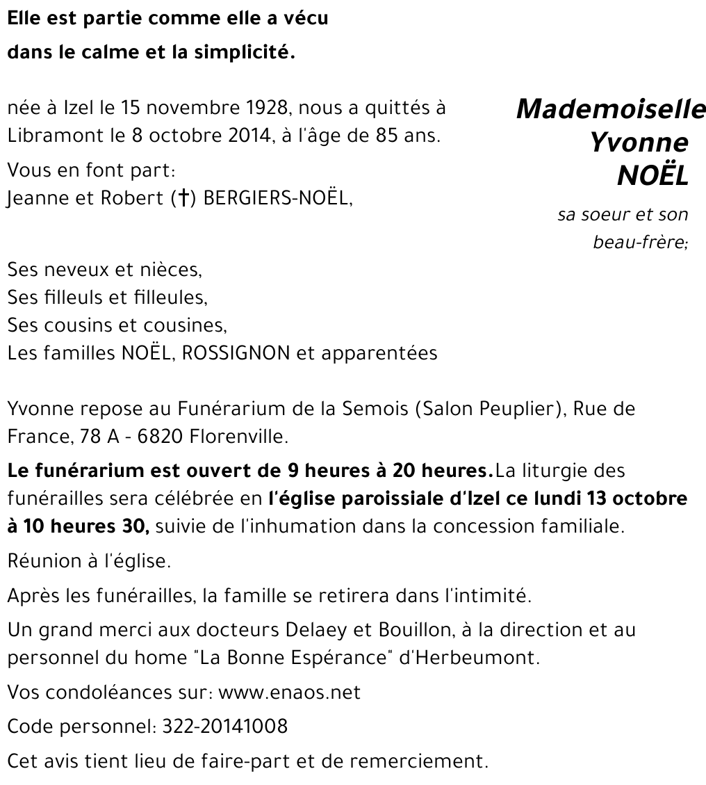 Yvonne NOËL