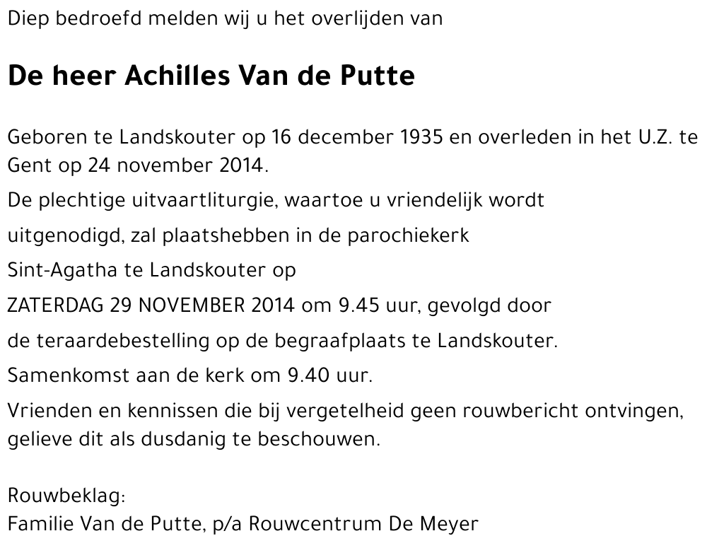 Achilles Van De Putte