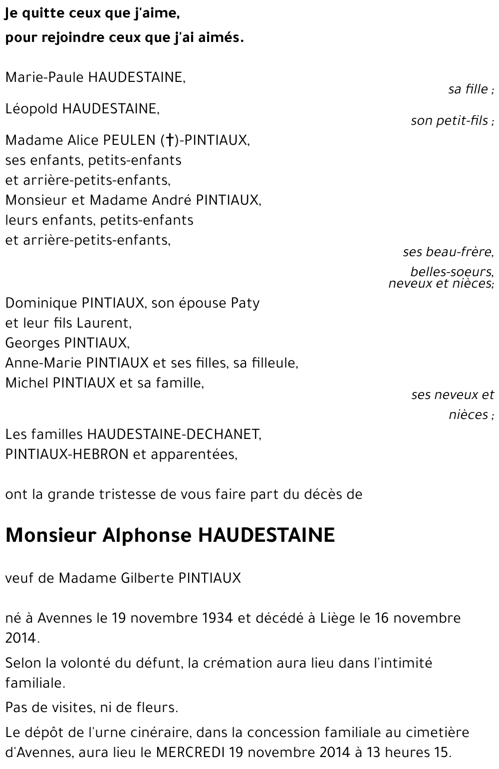 Alphonse HAUDESTAINE