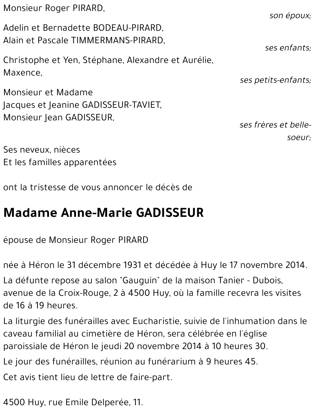 Anne-Marie GADISSEUR