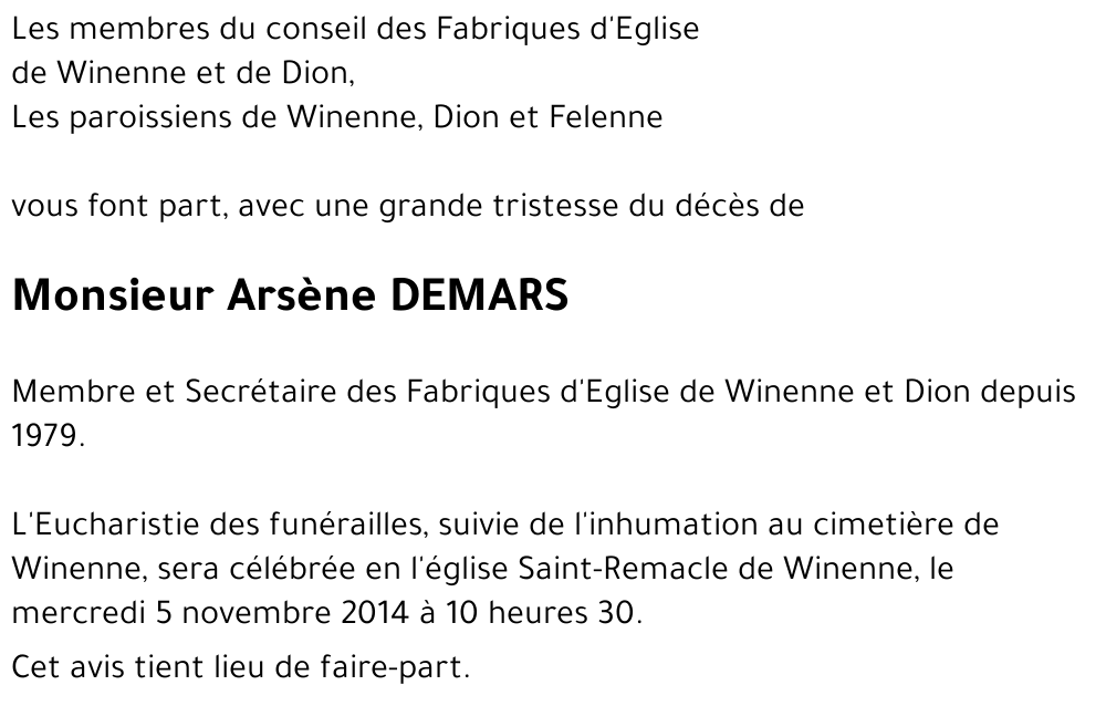 Arsène DEMARS