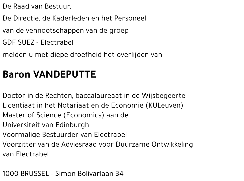 Baron VANDEPUTTE