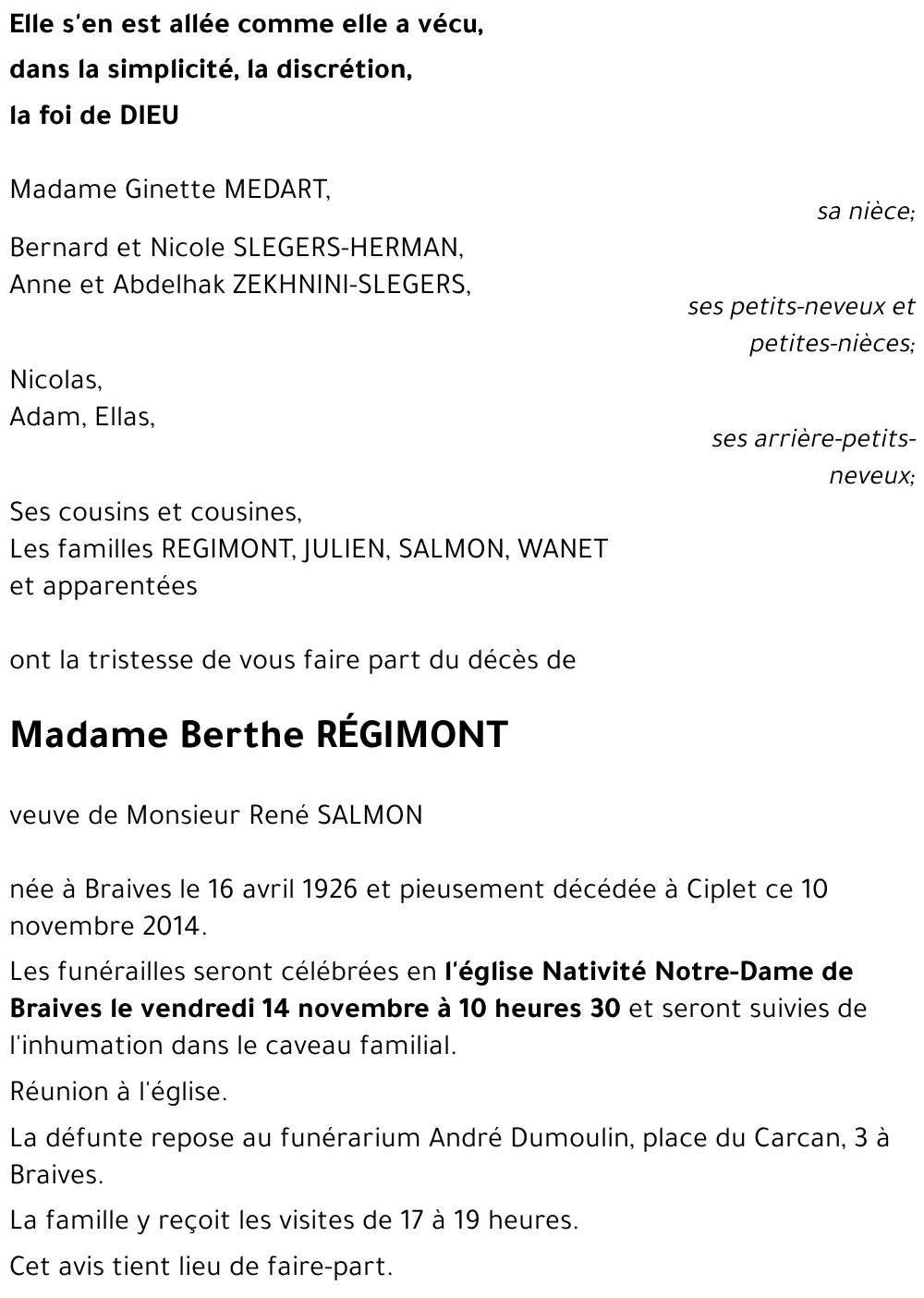 Berthe RÉGIMONT