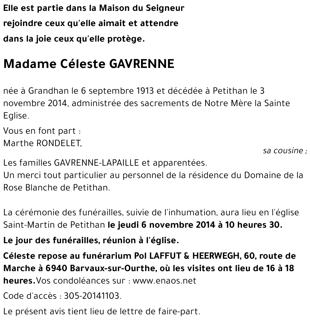 Céleste GAVRENNE