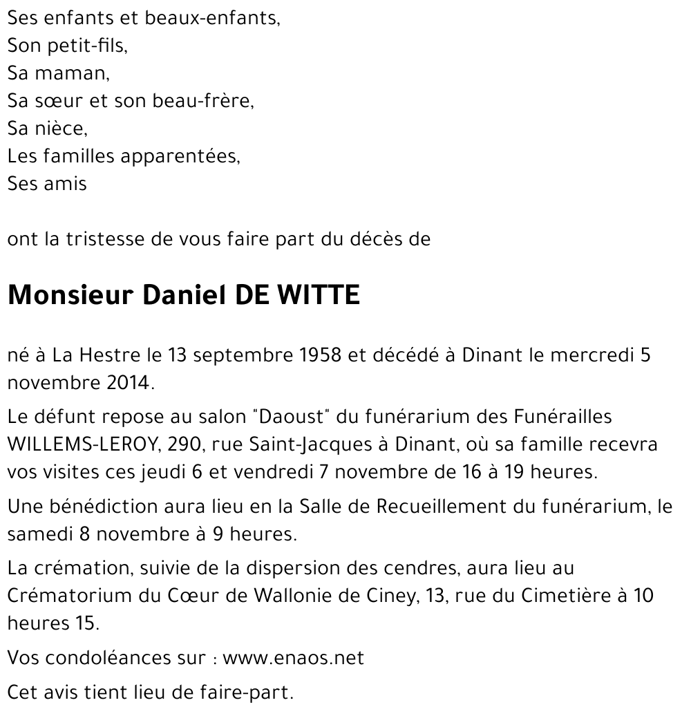 Daniel DE WITTE