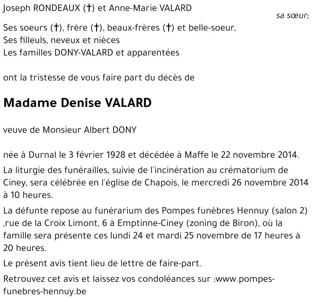 Denise VALARD