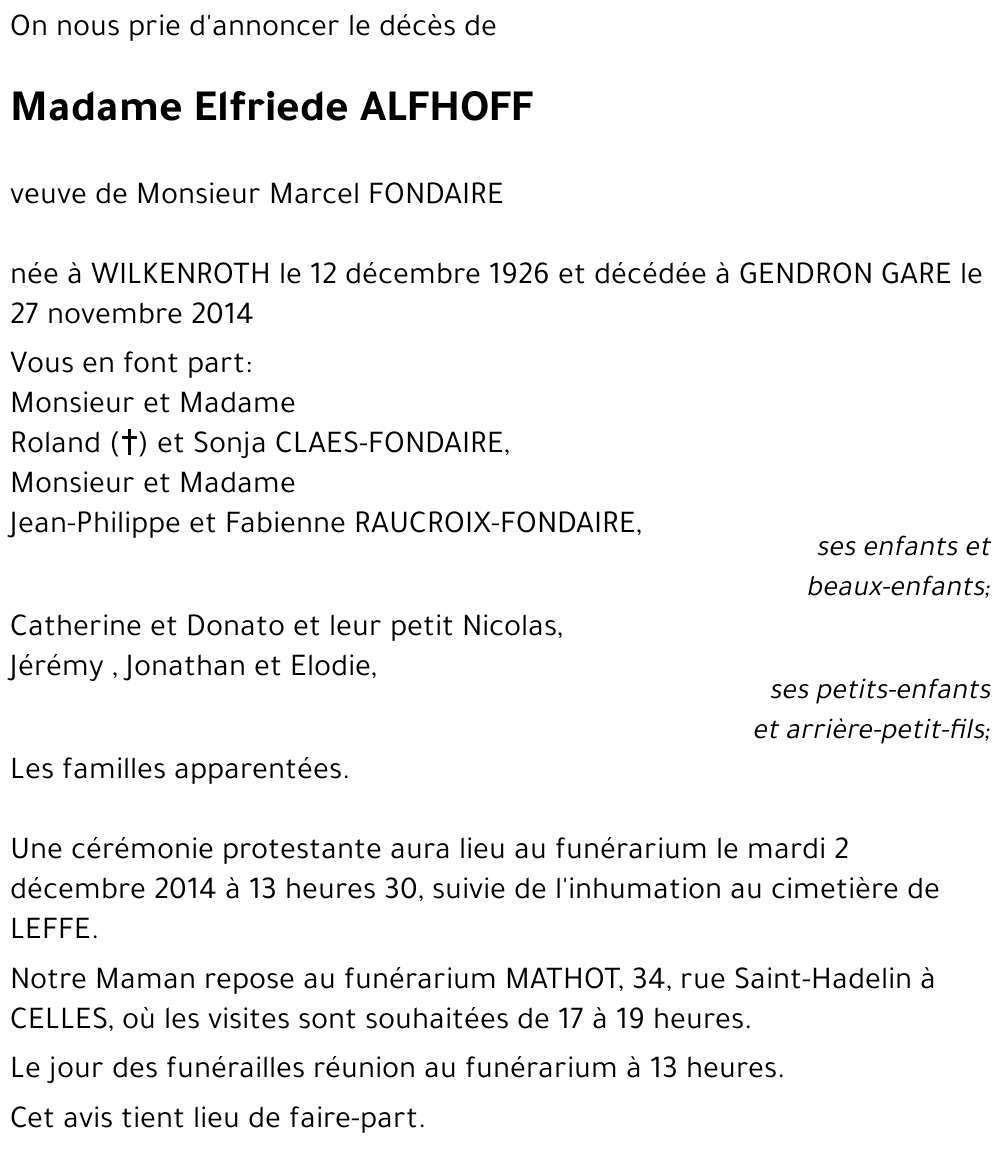 Elfriede ALFHOFF