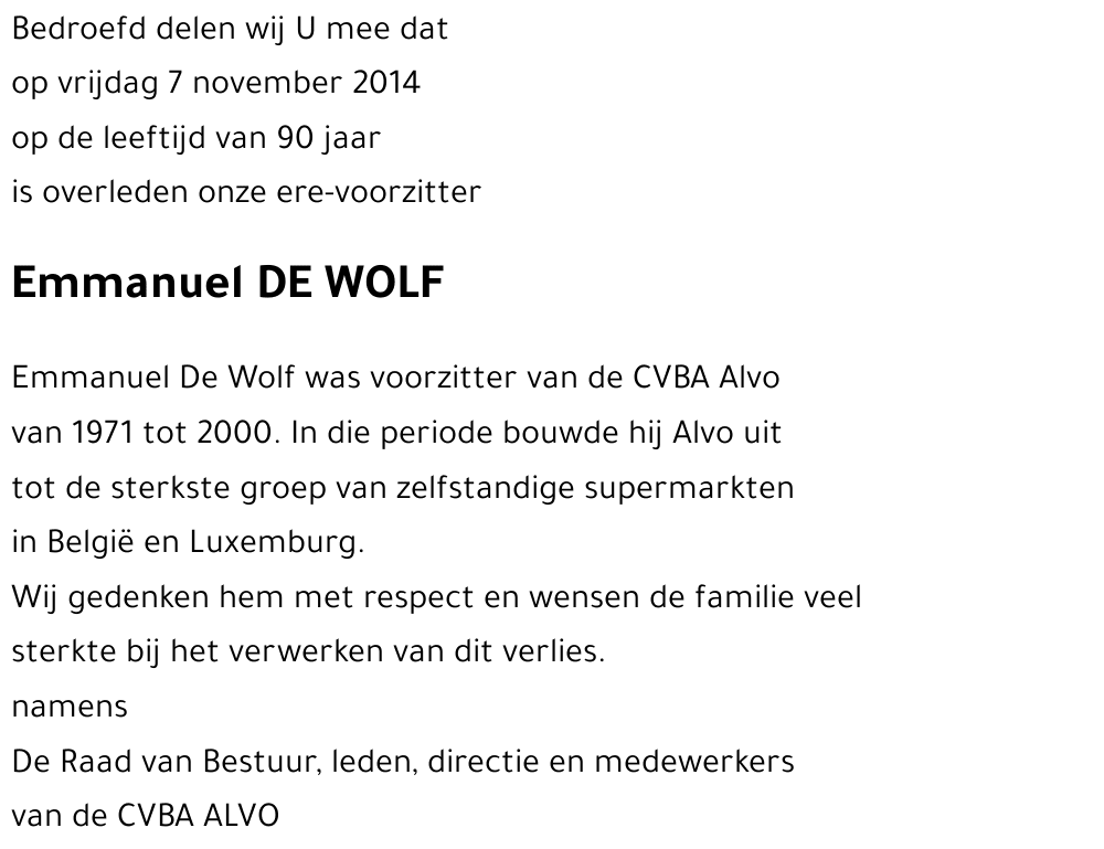 Emmanuel DE WOLF