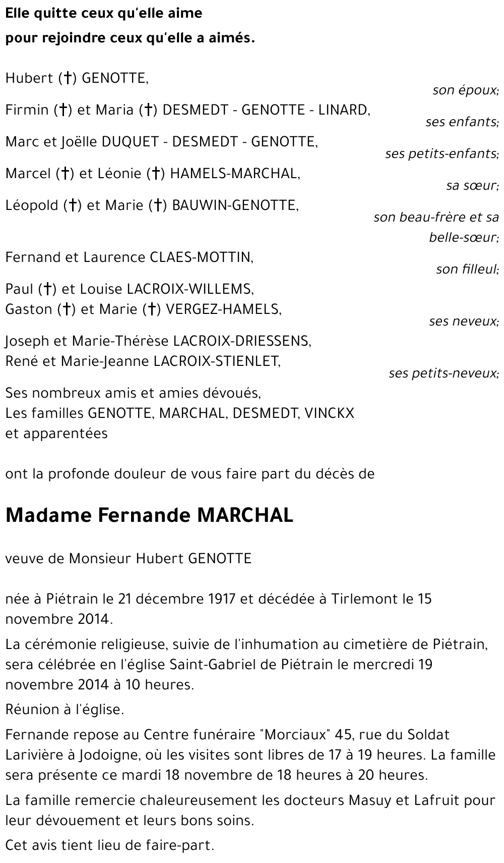 Fernande MARCHAL