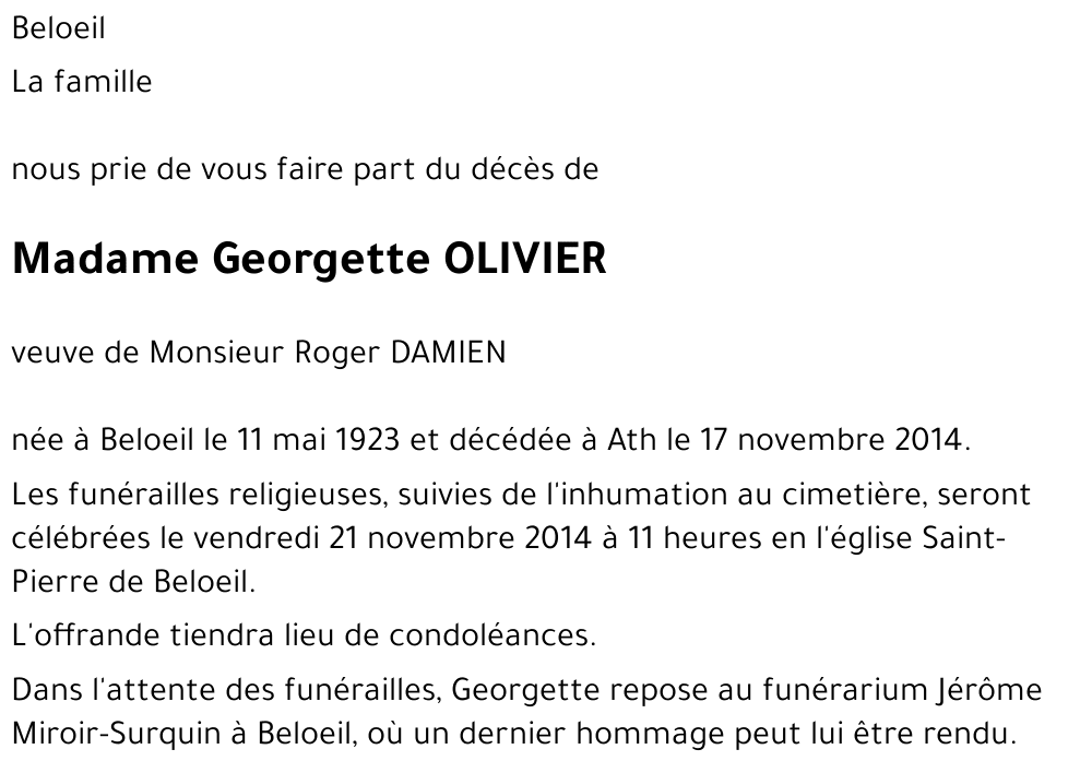 Georgette OLIVIER