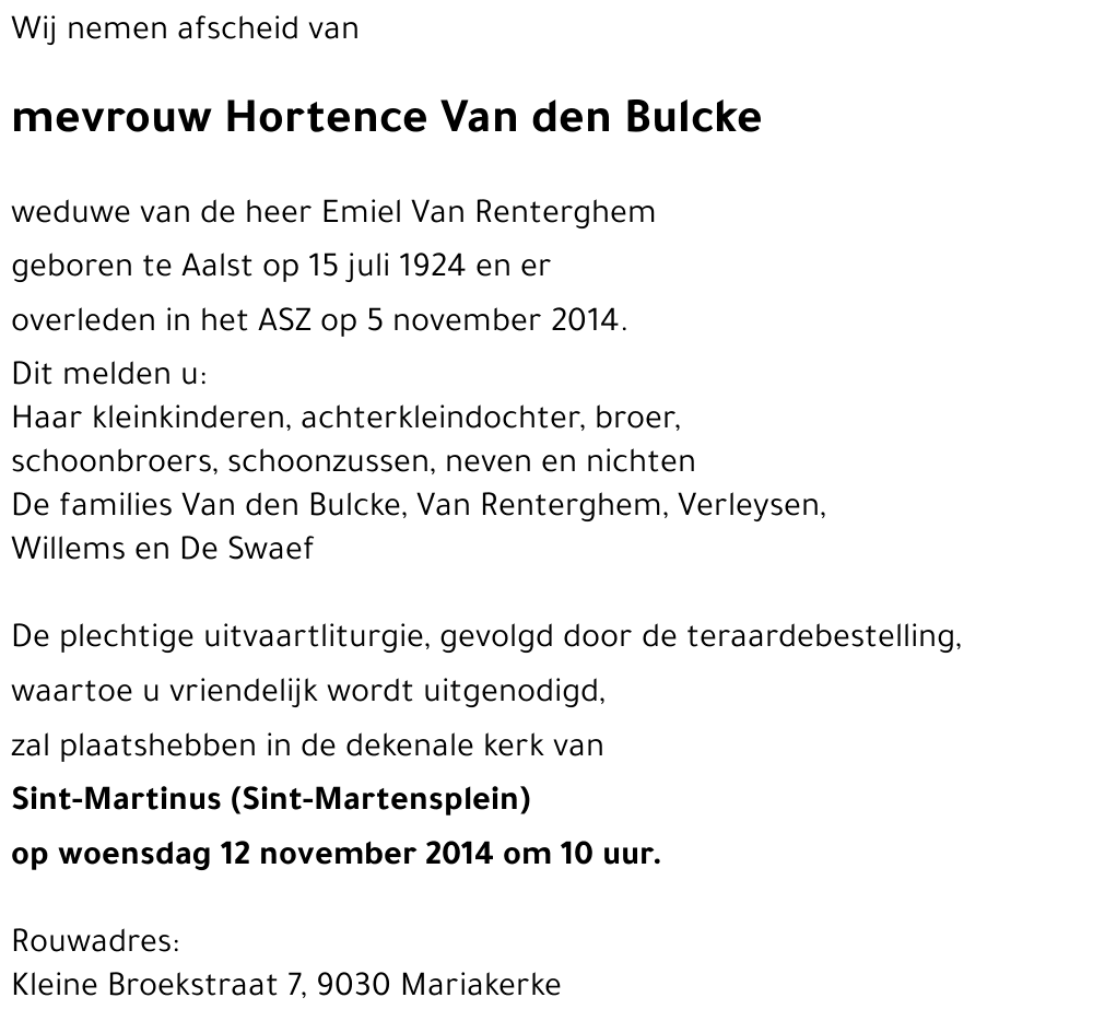 Hortence Van den Bulcke