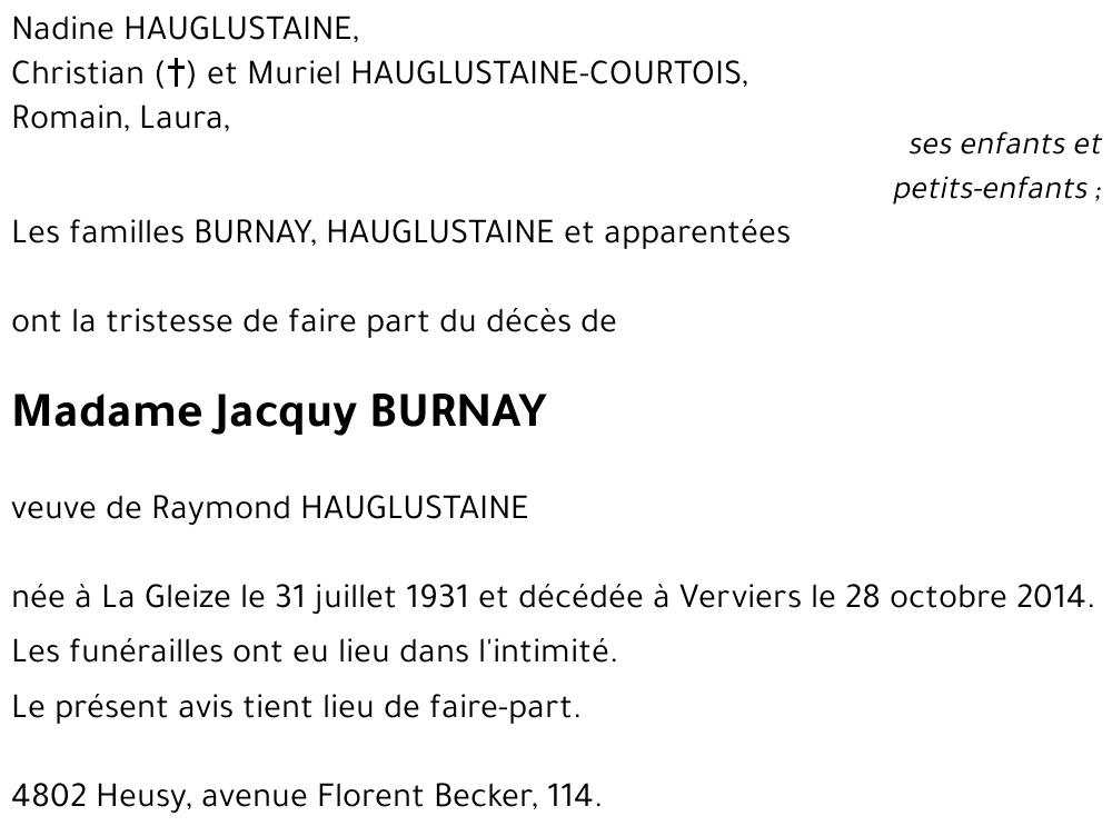 Jacquy BURNAY