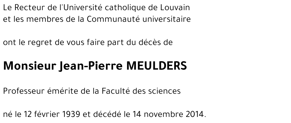 Jean-Pierre MEULDERS